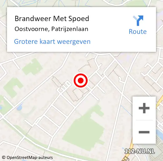 Locatie op kaart van de 112 melding: Brandweer Met Spoed Naar Oostvoorne, Patrijzenlaan op 28 november 2022 04:51