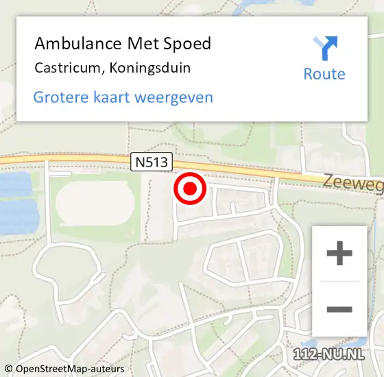 Locatie op kaart van de 112 melding: Ambulance Met Spoed Naar Castricum, Koningsduin op 28 november 2022 07:54