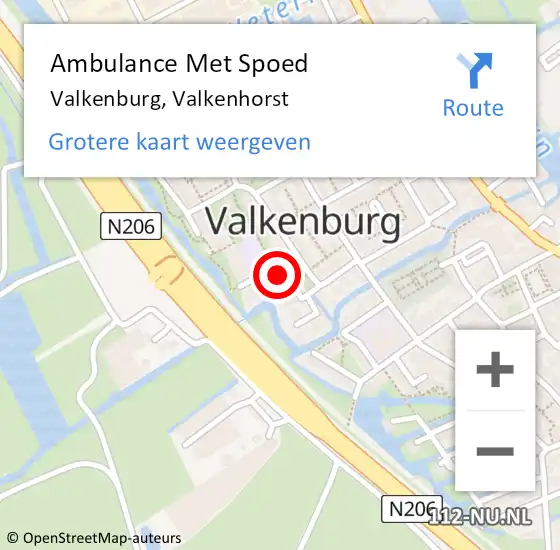 Locatie op kaart van de 112 melding: Ambulance Met Spoed Naar Valkenburg, Valkenhorst op 28 november 2022 08:25