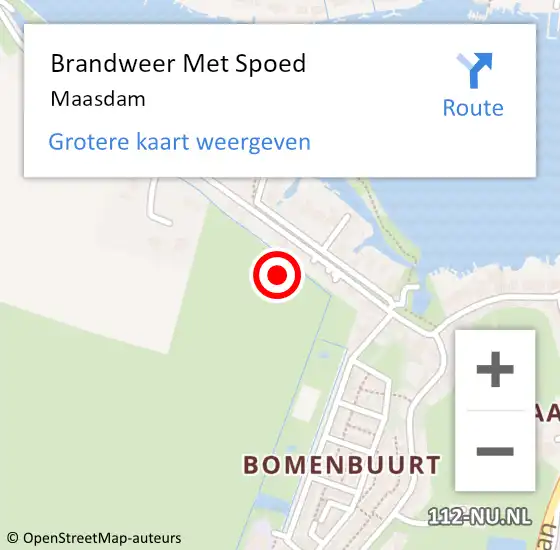 Locatie op kaart van de 112 melding: Brandweer Met Spoed Naar Maasdam op 28 november 2022 08:41