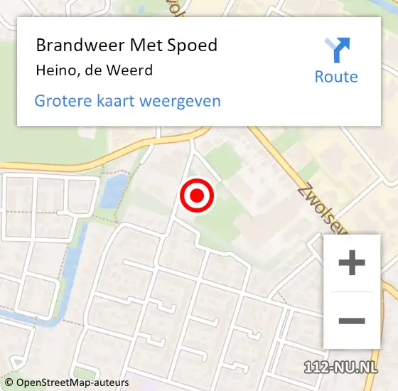 Locatie op kaart van de 112 melding: Brandweer Met Spoed Naar Heino, de Weerd op 28 november 2022 08:46