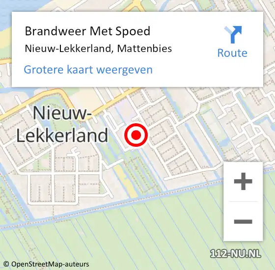 Locatie op kaart van de 112 melding: Brandweer Met Spoed Naar Nieuw-Lekkerland, Mattenbies op 28 november 2022 09:48