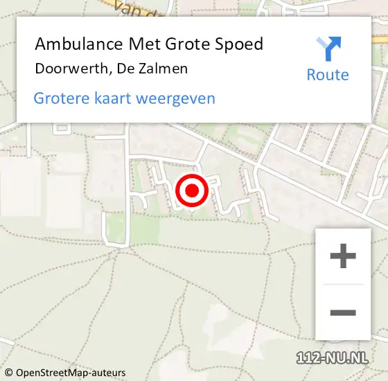 Locatie op kaart van de 112 melding: Ambulance Met Grote Spoed Naar Doorwerth, De Zalmen op 28 november 2022 09:55
