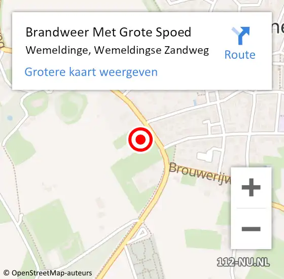 Locatie op kaart van de 112 melding: Brandweer Met Grote Spoed Naar Wemeldinge, Wemeldingse Zandweg op 28 november 2022 10:05