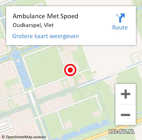 Locatie op kaart van de 112 melding: Ambulance Met Spoed Naar Oudkarspel, Vlet op 28 november 2022 10:30