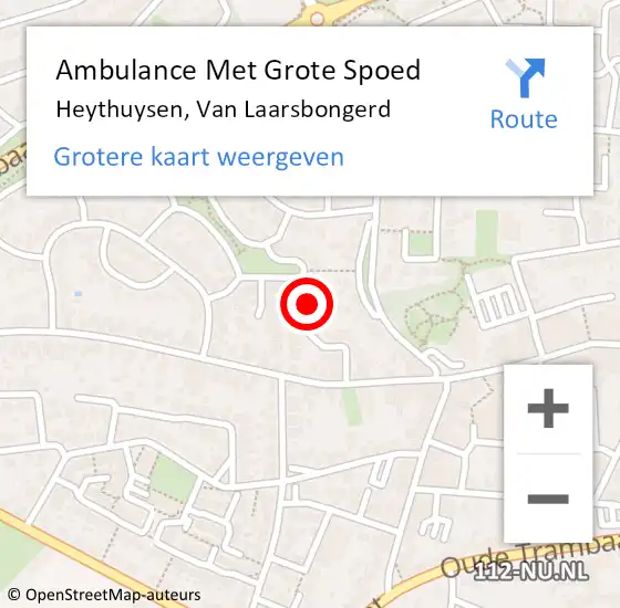 Locatie op kaart van de 112 melding: Ambulance Met Grote Spoed Naar Heythuysen, Van Laarsbongerd op 28 november 2022 10:32