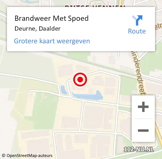 Locatie op kaart van de 112 melding: Brandweer Met Spoed Naar Deurne, Daalder op 28 november 2022 12:10