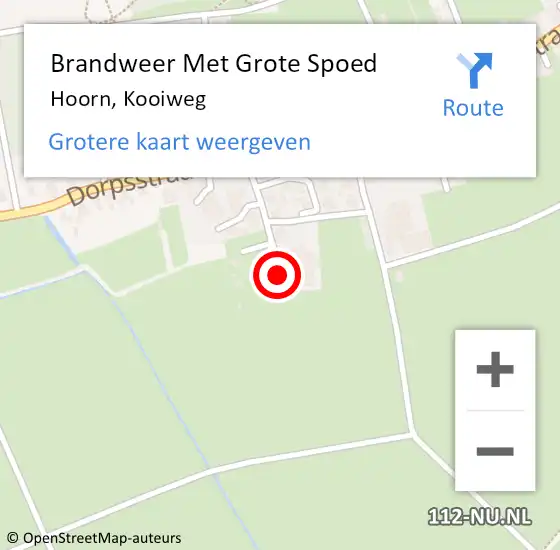 Locatie op kaart van de 112 melding: Brandweer Met Grote Spoed Naar Hoorn, Kooiweg op 28 november 2022 12:36