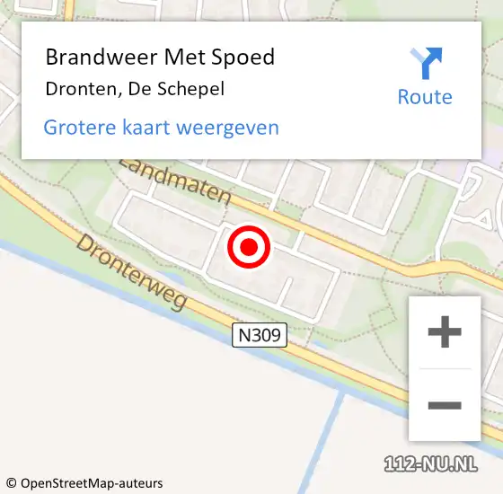 Locatie op kaart van de 112 melding: Brandweer Met Spoed Naar Dronten, De Schepel op 28 november 2022 12:41