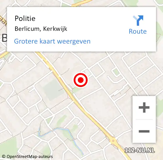 Locatie op kaart van de 112 melding: Politie Berlicum, Kerkwijk op 28 november 2022 13:01