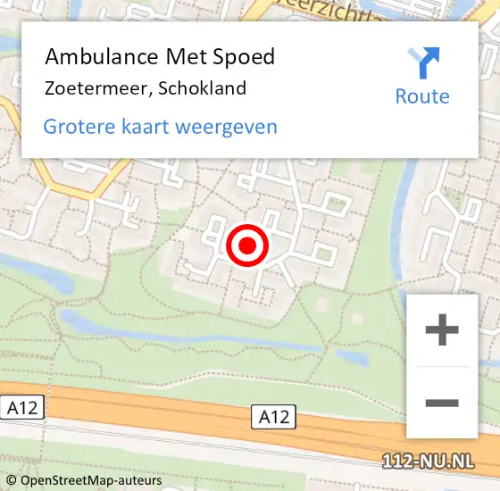 Locatie op kaart van de 112 melding: Ambulance Met Spoed Naar Zoetermeer, Schokland op 28 november 2022 13:43