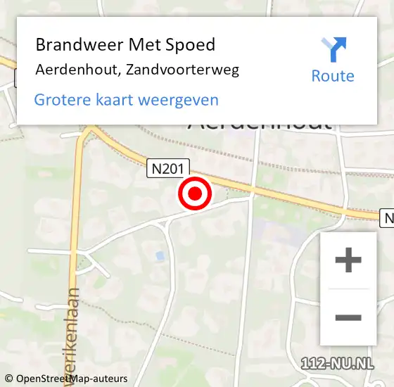 Locatie op kaart van de 112 melding: Brandweer Met Spoed Naar Aerdenhout, Zandvoorterweg op 28 november 2022 14:04