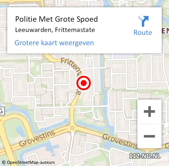 Locatie op kaart van de 112 melding: Politie Met Grote Spoed Naar Leeuwarden, Frittemastate op 28 november 2022 14:13