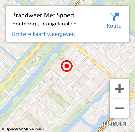 Locatie op kaart van de 112 melding: Brandweer Met Spoed Naar Hoofddorp, Drongelenplein op 28 november 2022 14:29