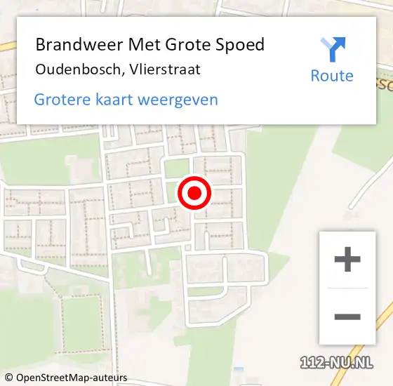 Locatie op kaart van de 112 melding: Brandweer Met Grote Spoed Naar Oudenbosch, Vlierstraat op 28 november 2022 15:15