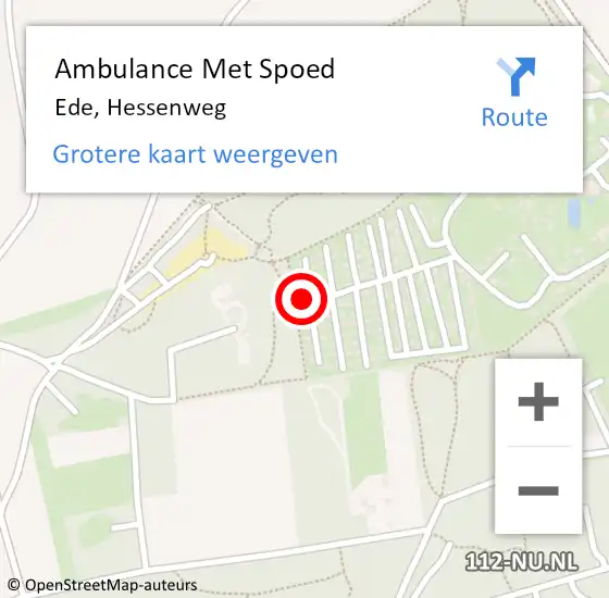 Locatie op kaart van de 112 melding: Ambulance Met Spoed Naar Ede, Hessenweg op 28 november 2022 16:10