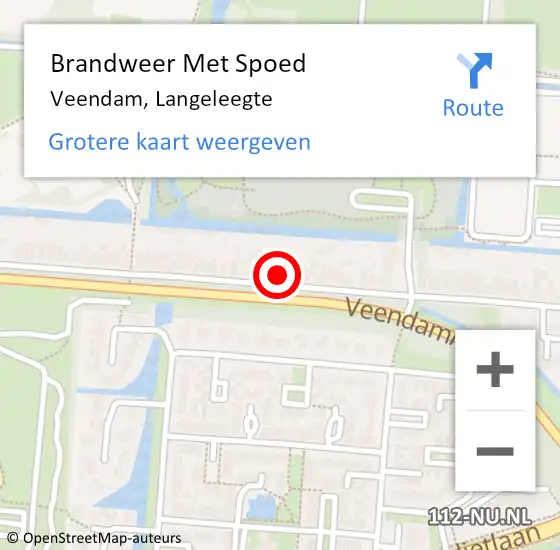 Locatie op kaart van de 112 melding: Brandweer Met Spoed Naar Veendam, Langeleegte op 28 november 2022 16:19