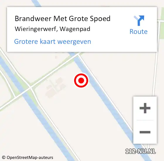 Locatie op kaart van de 112 melding: Brandweer Met Grote Spoed Naar Wieringerwerf, Wagenpad op 28 november 2022 17:15