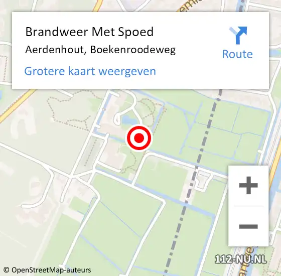 Locatie op kaart van de 112 melding: Brandweer Met Spoed Naar Aerdenhout, Boekenroodeweg op 28 november 2022 18:10