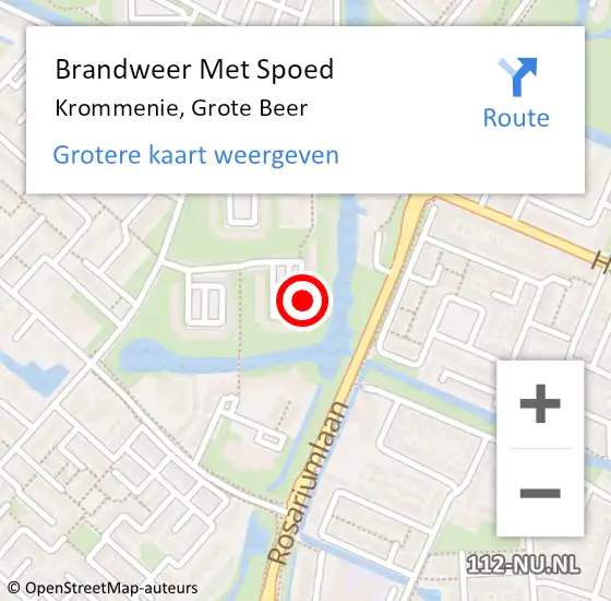 Locatie op kaart van de 112 melding: Brandweer Met Spoed Naar Krommenie, Grote Beer op 28 november 2022 19:00