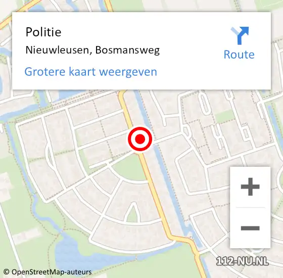 Locatie op kaart van de 112 melding: Politie Nieuwleusen, Bosmansweg op 28 november 2022 19:16