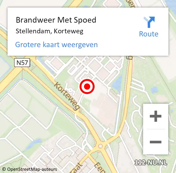 Locatie op kaart van de 112 melding: Brandweer Met Spoed Naar Stellendam, Korteweg op 28 november 2022 20:23