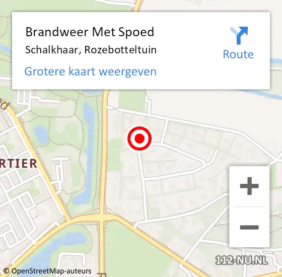 Locatie op kaart van de 112 melding: Brandweer Met Spoed Naar Schalkhaar, Rozebotteltuin op 28 november 2022 21:23