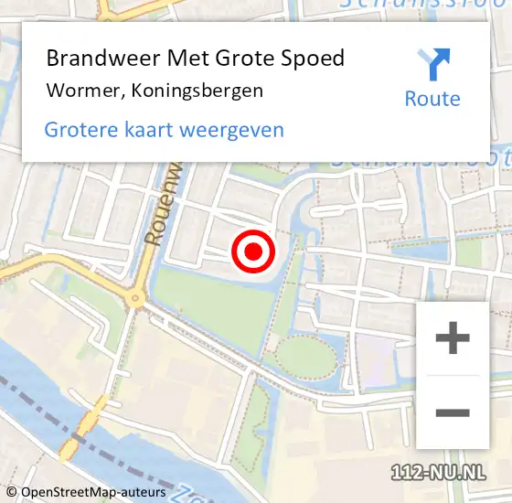 Locatie op kaart van de 112 melding: Brandweer Met Grote Spoed Naar Wormer, Koningsbergen op 28 november 2022 23:17