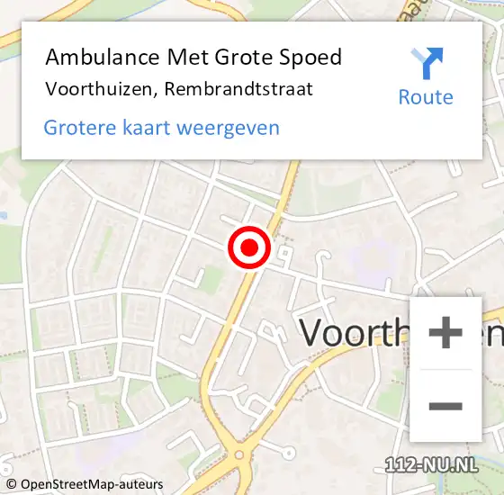 Locatie op kaart van de 112 melding: Ambulance Met Grote Spoed Naar Voorthuizen, Rembrandtstraat op 29 november 2022 01:01