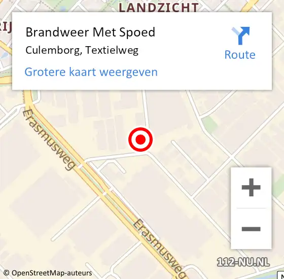 Locatie op kaart van de 112 melding: Brandweer Met Spoed Naar Culemborg, Textielweg op 29 november 2022 01:51