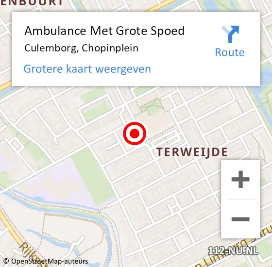 Locatie op kaart van de 112 melding: Ambulance Met Grote Spoed Naar Culemborg, Chopinplein op 29 november 2022 04:11