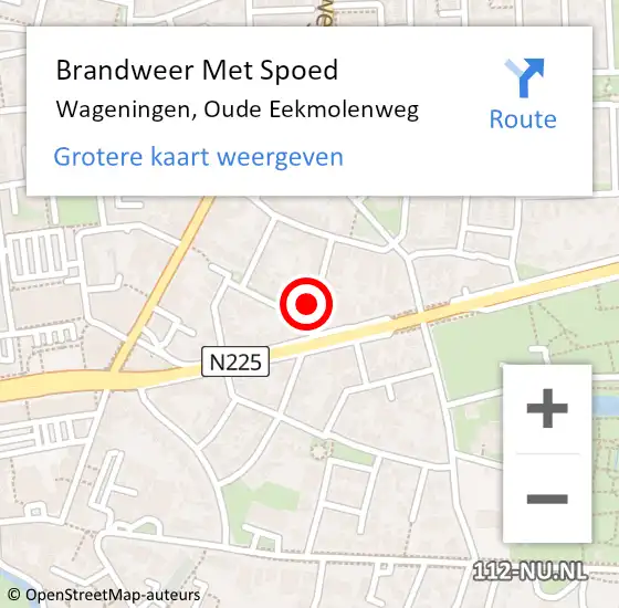 Locatie op kaart van de 112 melding: Brandweer Met Spoed Naar Wageningen, Oude Eekmolenweg op 29 november 2022 04:35