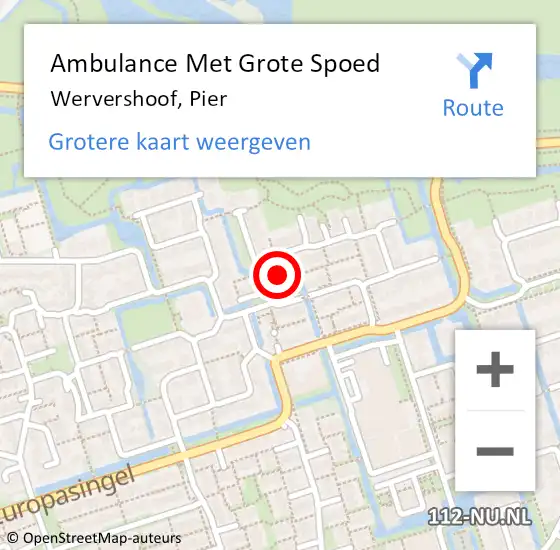 Locatie op kaart van de 112 melding: Ambulance Met Grote Spoed Naar Wervershoof, Pier op 29 november 2022 05:06