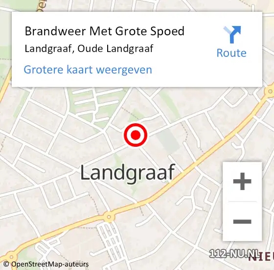 Locatie op kaart van de 112 melding: Brandweer Met Grote Spoed Naar Landgraaf, Oude Landgraaf op 29 november 2022 05:26