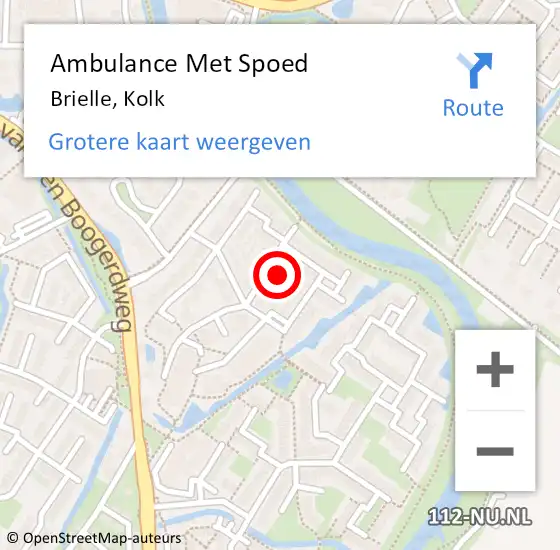 Locatie op kaart van de 112 melding: Ambulance Met Spoed Naar Brielle, Kolk op 29 november 2022 07:28