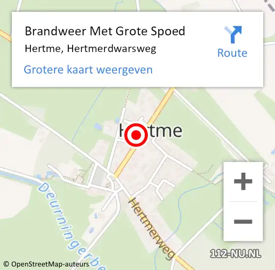 Locatie op kaart van de 112 melding: Brandweer Met Grote Spoed Naar Hertme, Hertmerdwarsweg op 29 november 2022 10:37