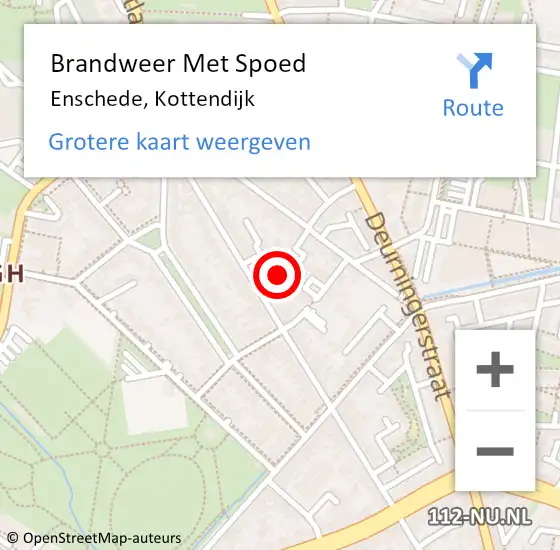 Locatie op kaart van de 112 melding: Brandweer Met Spoed Naar Enschede, Kottendijk op 29 november 2022 10:54