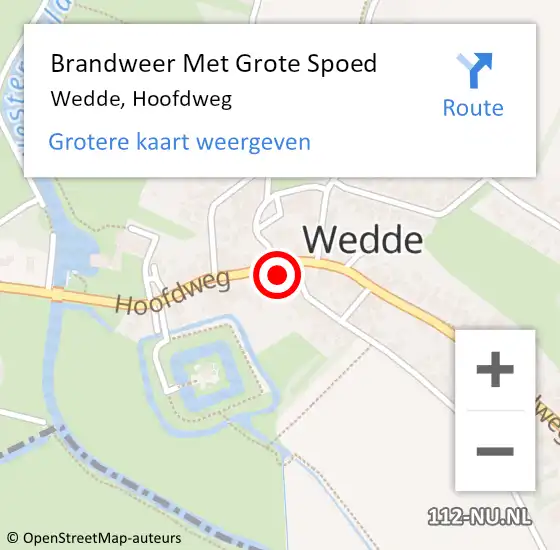 Locatie op kaart van de 112 melding: Brandweer Met Grote Spoed Naar Wedde, Hoofdweg op 6 augustus 2014 16:24