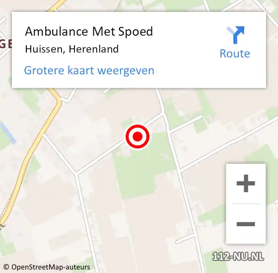 Locatie op kaart van de 112 melding: Ambulance Met Spoed Naar Huissen, Herenland op 29 november 2022 13:02