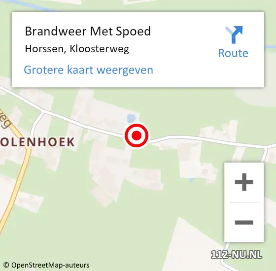 Locatie op kaart van de 112 melding: Brandweer Met Spoed Naar Horssen, Kloosterweg op 29 november 2022 13:32