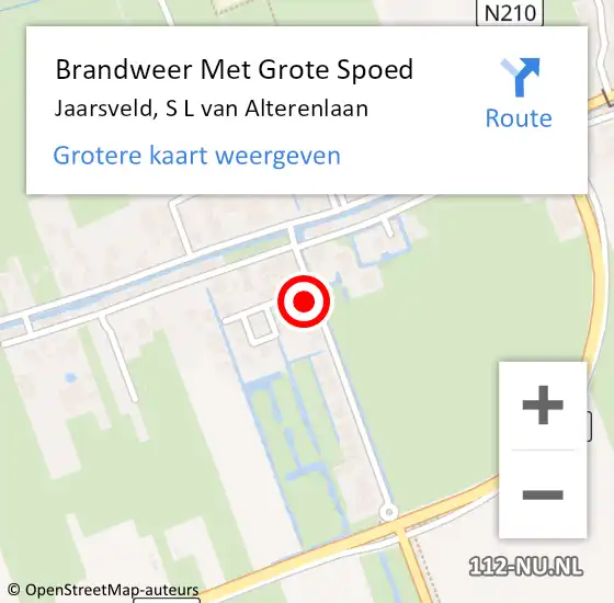 Locatie op kaart van de 112 melding: Brandweer Met Grote Spoed Naar Jaarsveld, S L van Alterenlaan op 29 november 2022 13:46