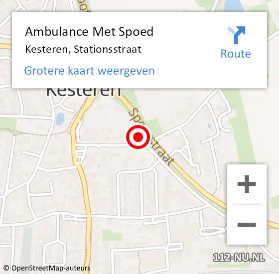 Locatie op kaart van de 112 melding: Ambulance Met Spoed Naar Kesteren, Stationsstraat op 29 november 2022 13:55