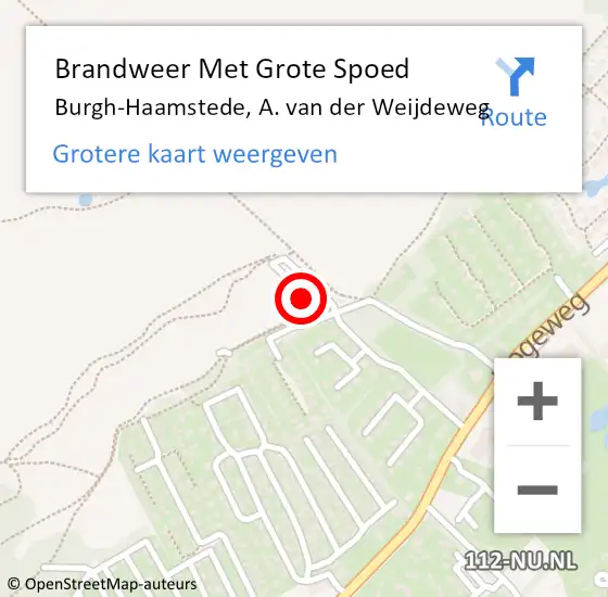Locatie op kaart van de 112 melding: Brandweer Met Grote Spoed Naar Burgh-Haamstede, A. van der Weijdeweg op 29 november 2022 14:07