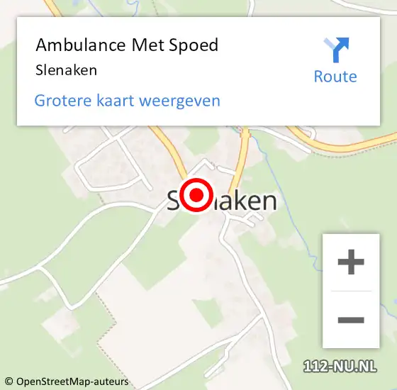 Locatie op kaart van de 112 melding: Ambulance Met Spoed Naar Slenaken op 6 augustus 2014 16:48