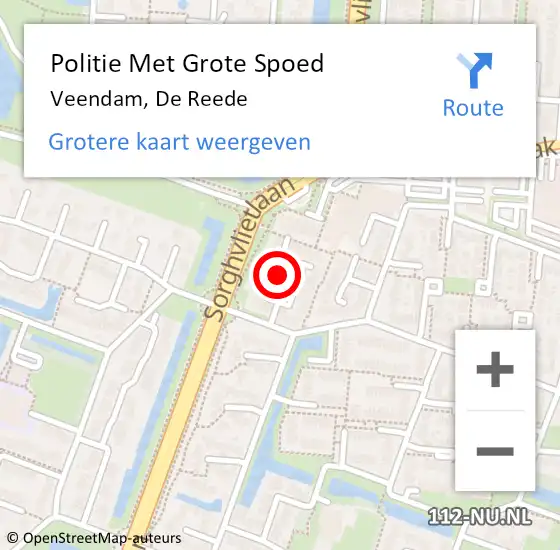 Locatie op kaart van de 112 melding: Politie Met Grote Spoed Naar Veendam, De Reede op 29 november 2022 15:21