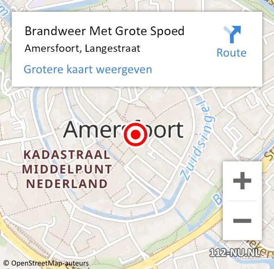 Locatie op kaart van de 112 melding: Brandweer Met Grote Spoed Naar Amersfoort, Langestraat op 29 november 2022 16:27