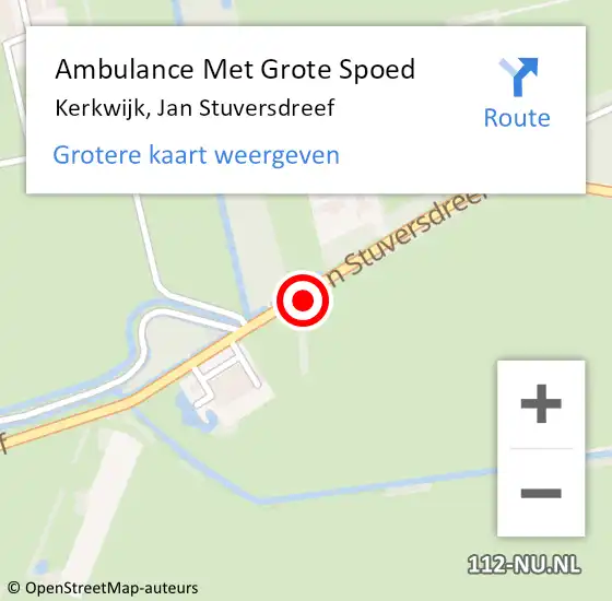 Locatie op kaart van de 112 melding: Ambulance Met Grote Spoed Naar Kerkwijk, Jan Stuversdreef op 29 november 2022 16:29
