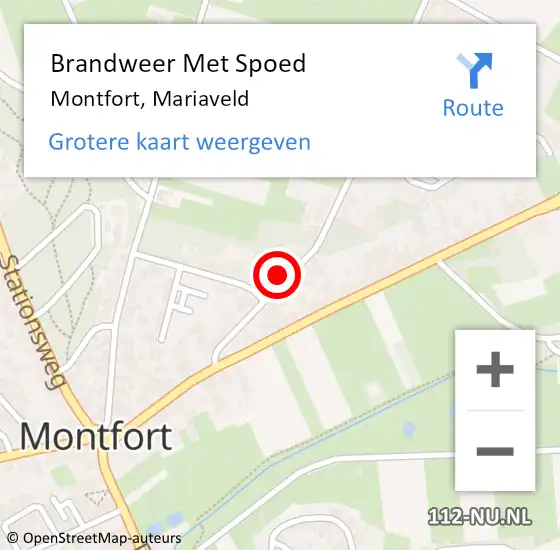 Locatie op kaart van de 112 melding: Brandweer Met Spoed Naar Montfort, Mariaveld op 29 november 2022 18:30