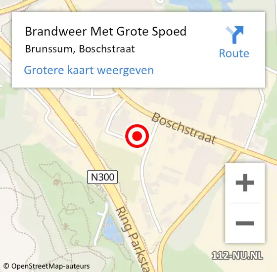 Locatie op kaart van de 112 melding: Brandweer Met Grote Spoed Naar Brunssum, Boschstraat op 29 november 2022 19:52