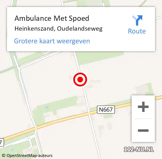 Locatie op kaart van de 112 melding: Ambulance Met Spoed Naar Heinkenszand, Oudelandseweg op 10 oktober 2013 17:58